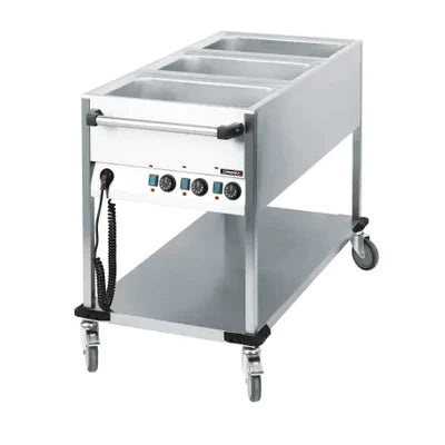 Bain-Marie - Vagn med hjul - 3 X GN 1/1