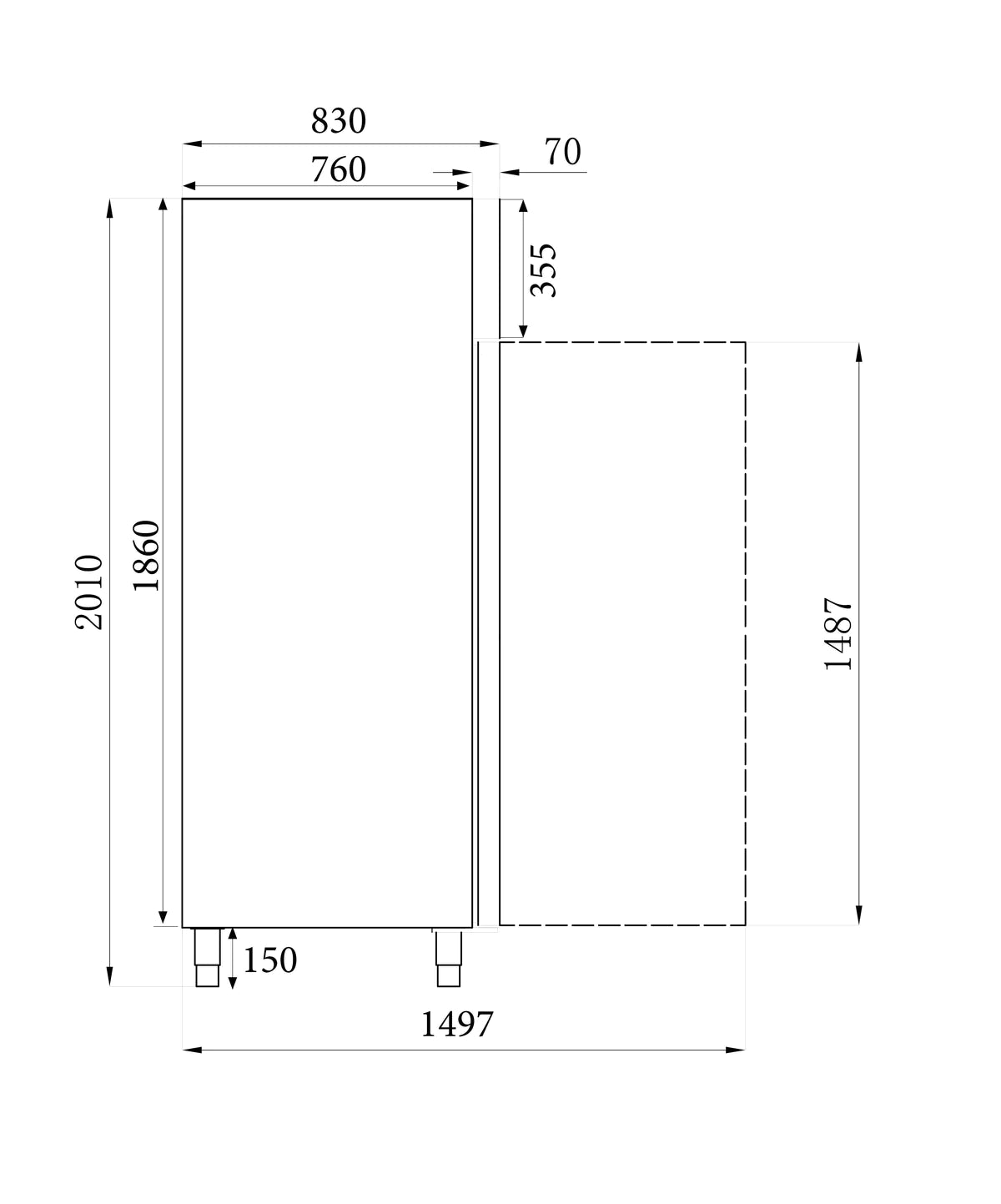 Industrifrys - 600 liter - GN 2/1 - rostfritt stål