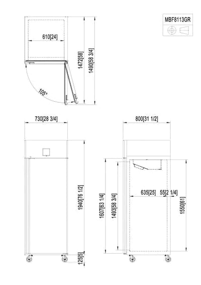 Industrifrys i rostfritt stål - GN 2/1 - 600 liter